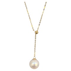 18K Gold Adjustable Pearl Drop Necklace