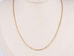18K Gold Adjustable Rope Chain Necklace 19.5" 5.46g R4631