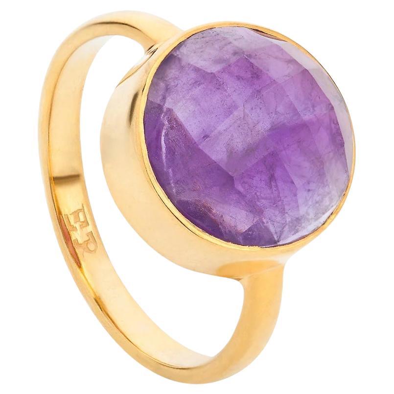 18K Gold Amethyst Crown Chakra Ring, by Elizabeth Raine For Sale