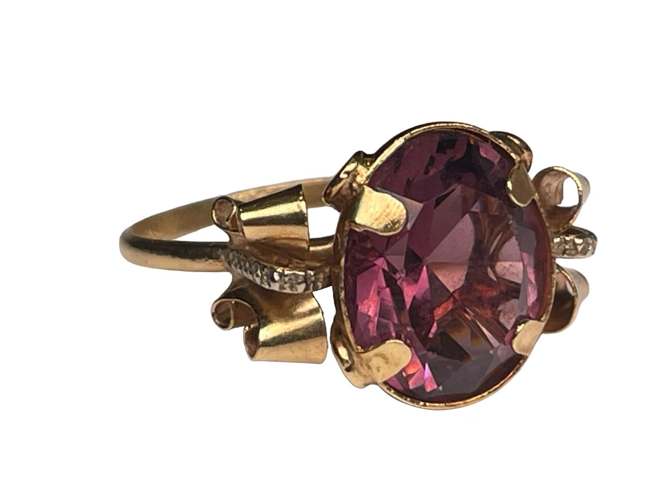 Anello con ametista in oro 18k in vendita 4