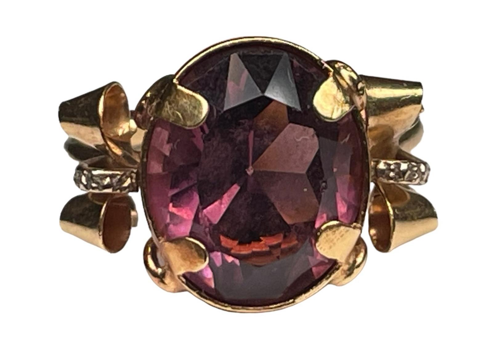 Anello con ametista in oro 18k in vendita 1