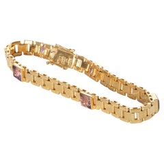Pulsera de oro de 18 quilates y amatista de los suecos Fryklund & Pålsson Fabricada en 1965
