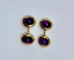 18 Karat Gold and Amethyst Cufflinks by Movado Fine Jewelry
