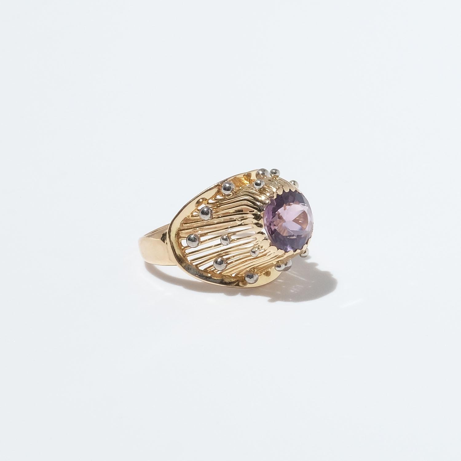 18k Gold and Amethyst Ring by Swedish Ateljé Stigbert Made Year, 1953 3