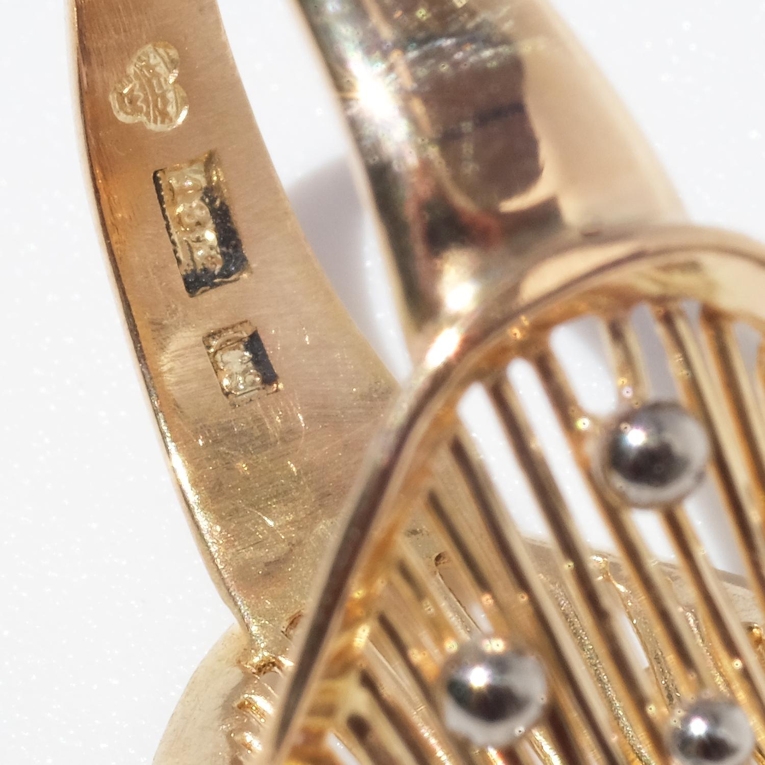 Women's or Men's 18k Gold and Amethyst Ring by Swedish Ateljé Stigbert Made Year, 1953
