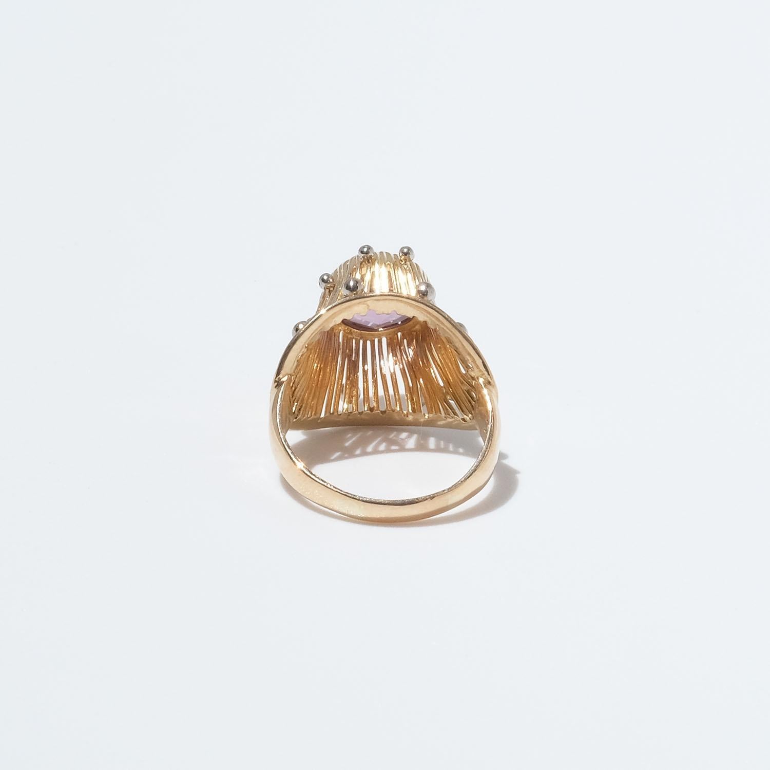 18k Gold and Amethyst Ring by Swedish Ateljé Stigbert Made Year, 1953 1