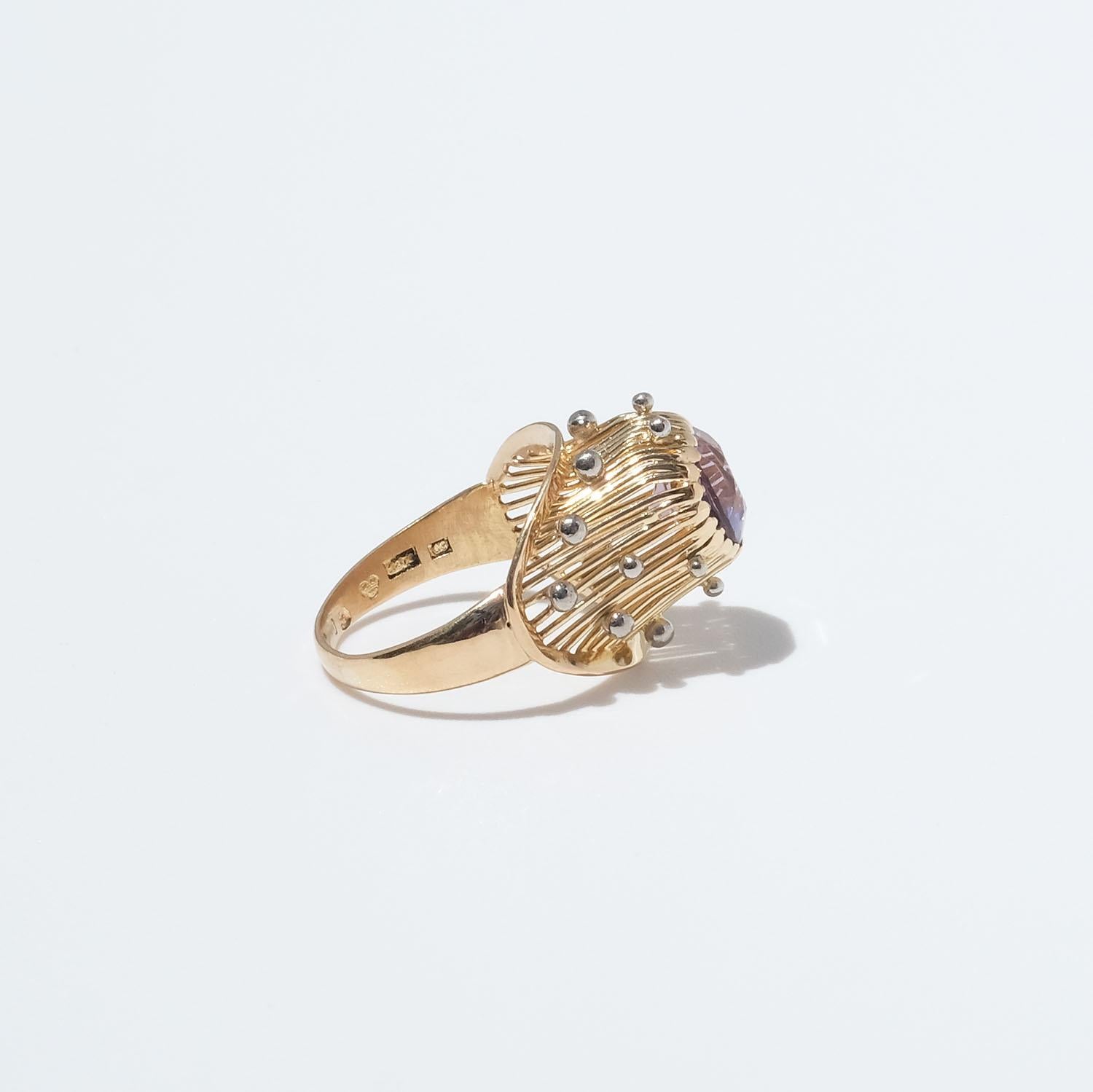 18k Gold and Amethyst Ring by Swedish Ateljé Stigbert Made Year, 1953 2