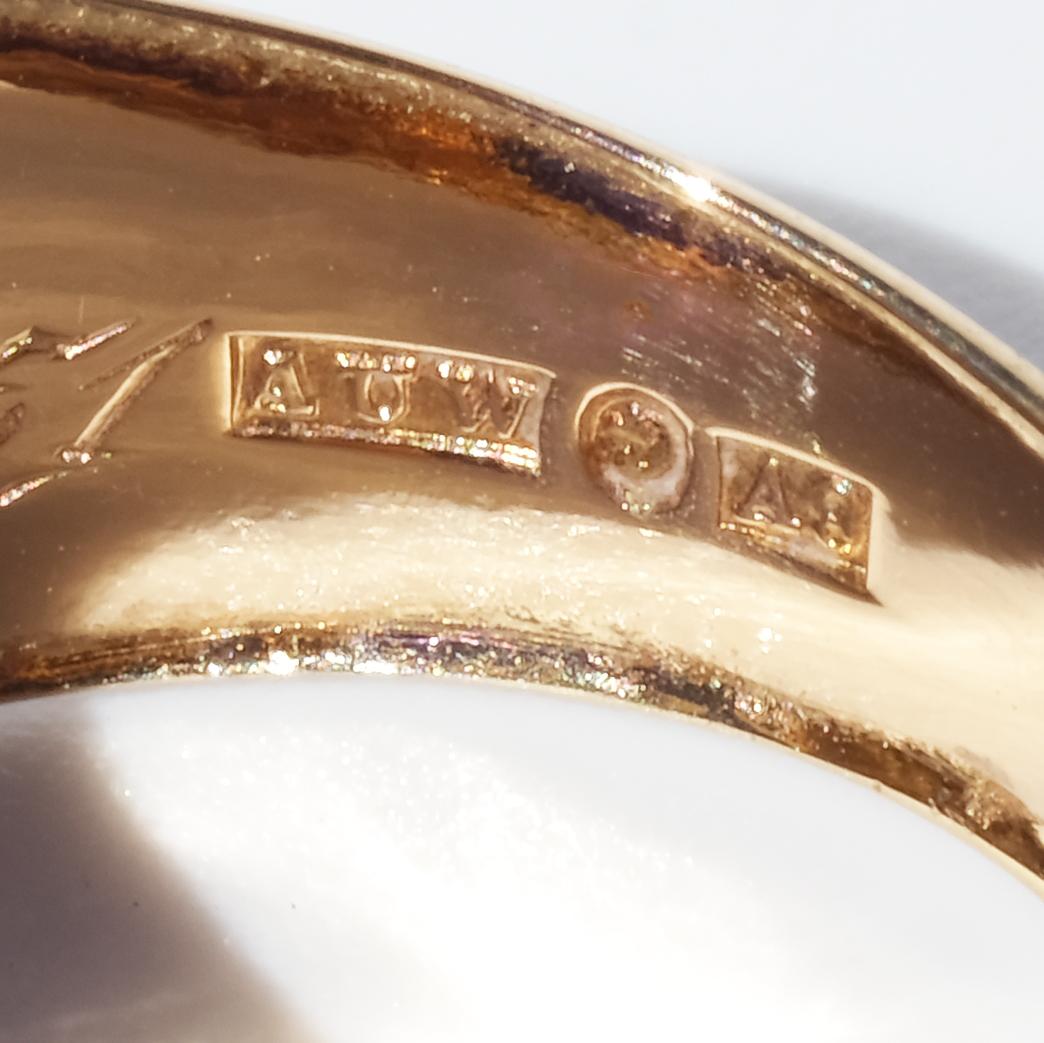 18K Gold and Amethyst Ring Made 1951 For Sale 6