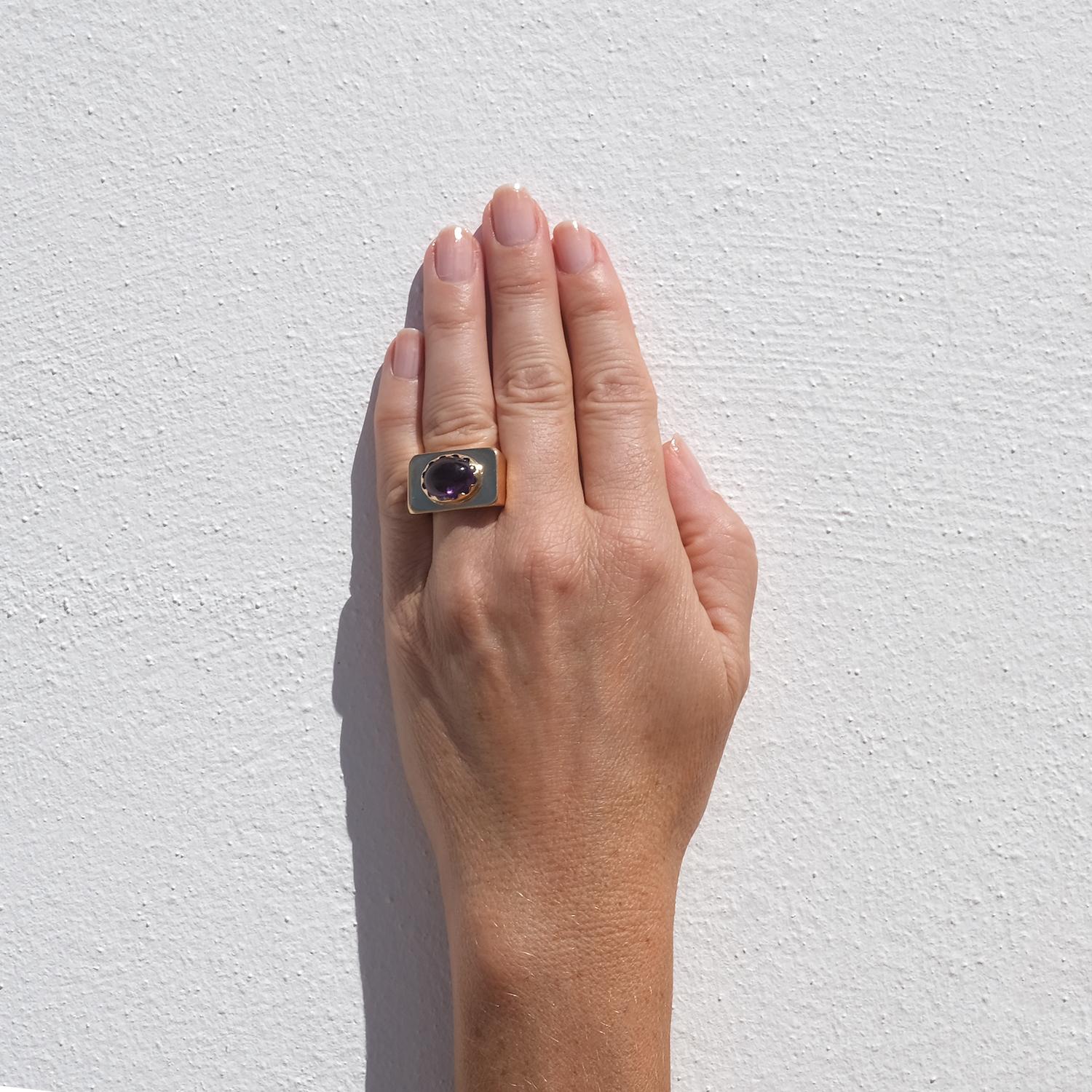 18K Gold und Amethyst Ring aus dem Jahr 1951 im Angebot 8