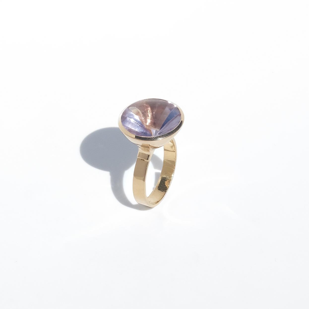 Anello vintage in oro 18 carati e ametista di Heribert Engelbert del 1967 in vendita 5