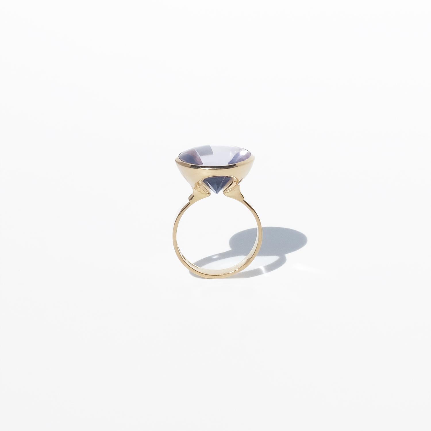 Anello vintage in oro 18 carati e ametista di Heribert Engelbert del 1967 in vendita 2