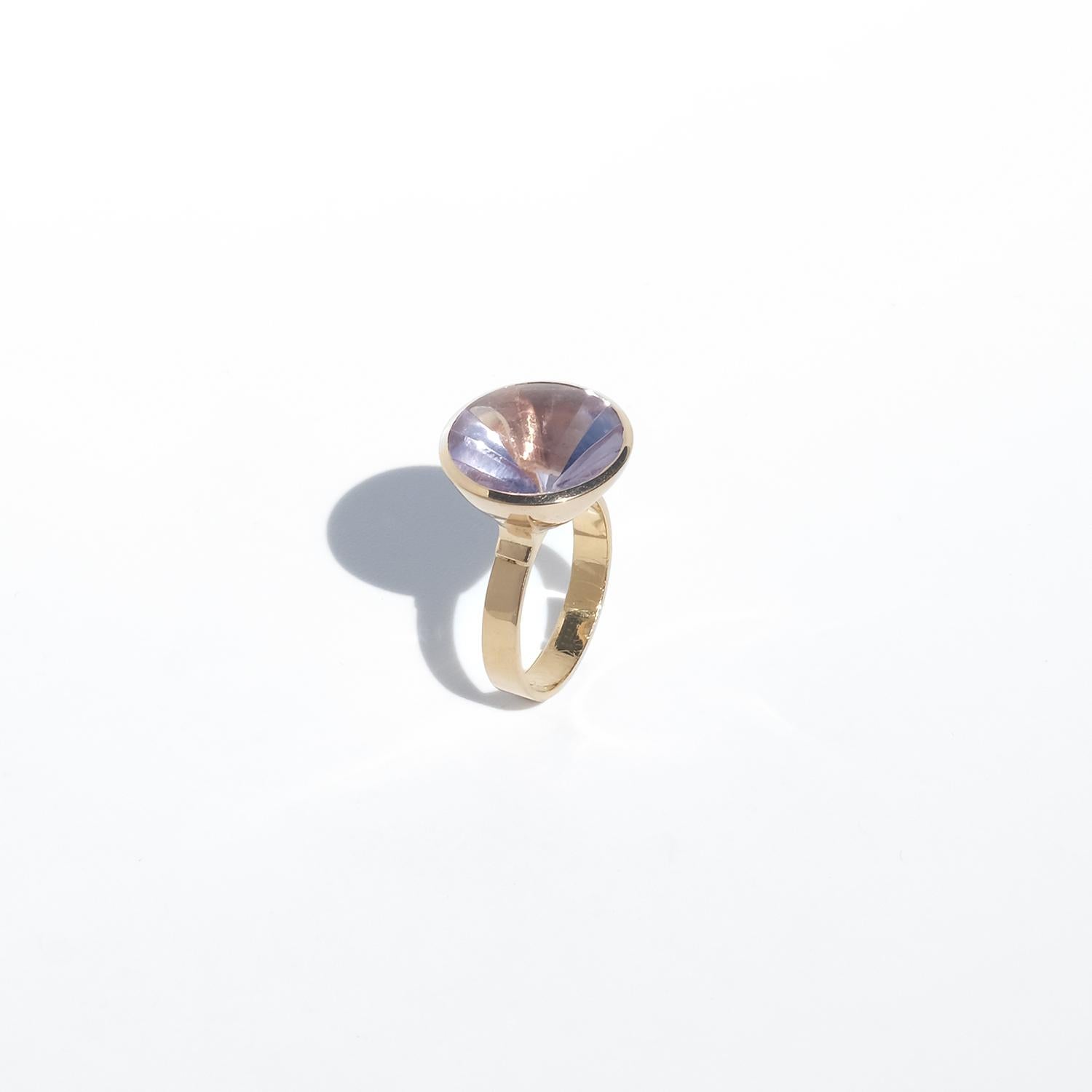 Anello vintage in oro 18 carati e ametista di Heribert Engelbert del 1967 in vendita 3