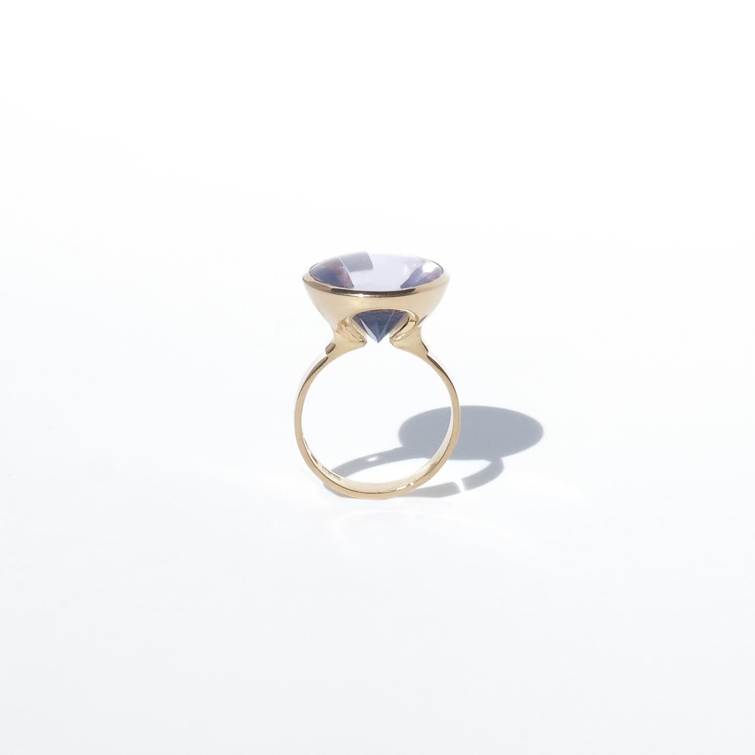 Anello vintage in oro 18 carati e ametista di Heribert Engelbert del 1967 in vendita 4