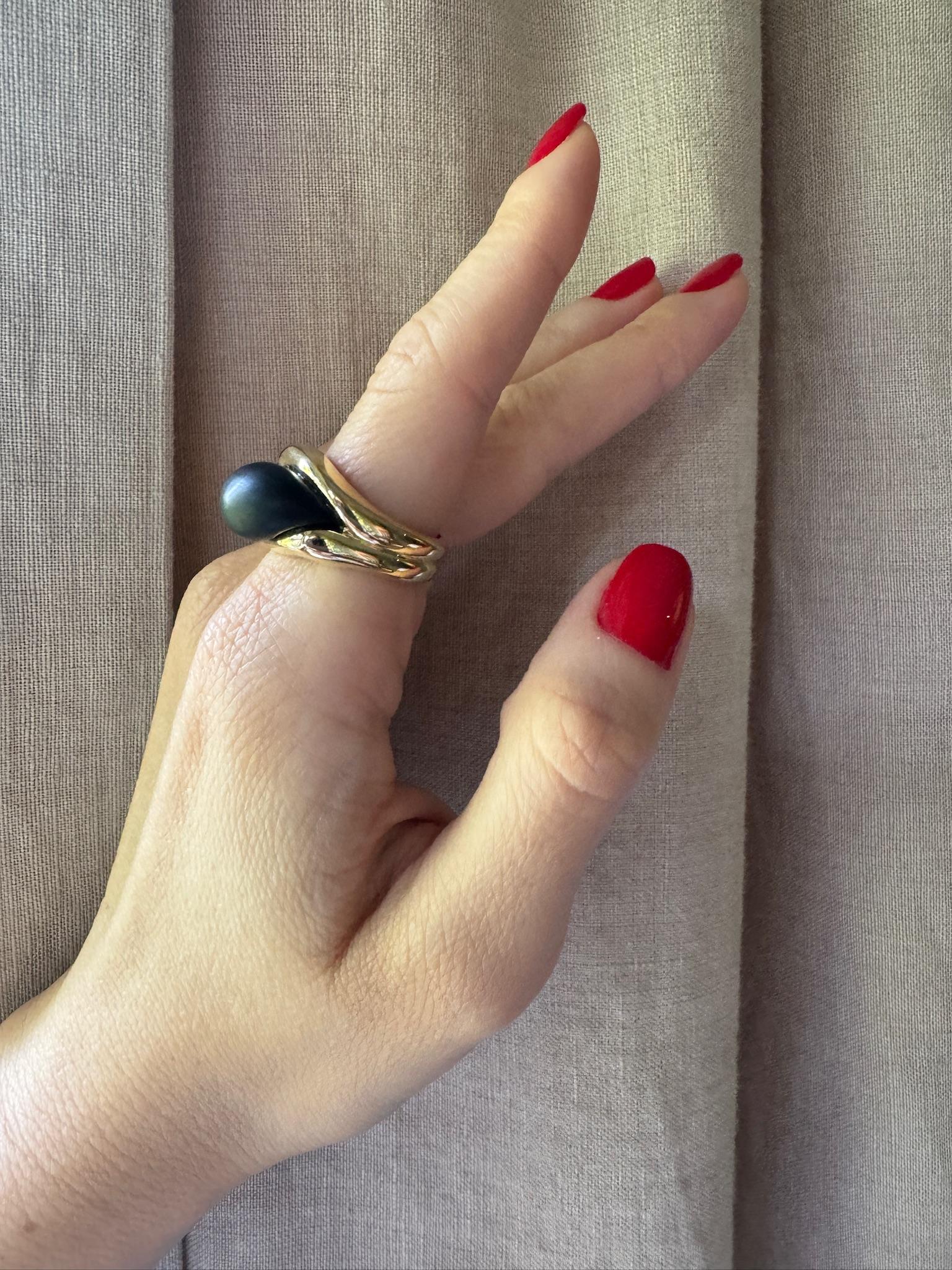 in vendita:  Anello con goccia SU in oro 18k e acquamarina Grande 19