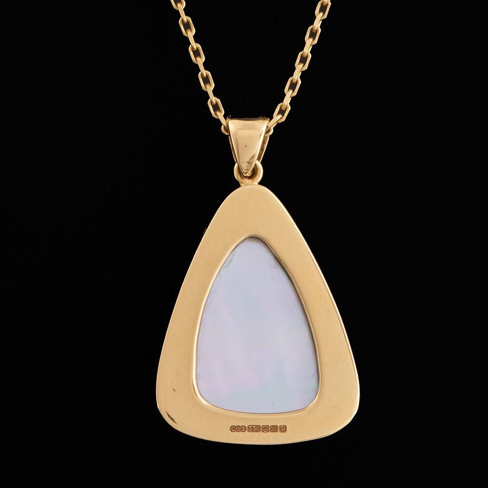18K Gold and Blue John Necklace In Good Condition In Tunbridge Wells, GB