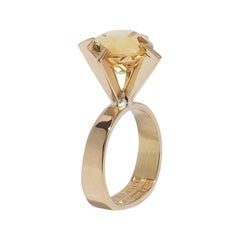 18k Gold and Citrine Ring by Swedish Master Bernt Högkvist Made Year, 1977