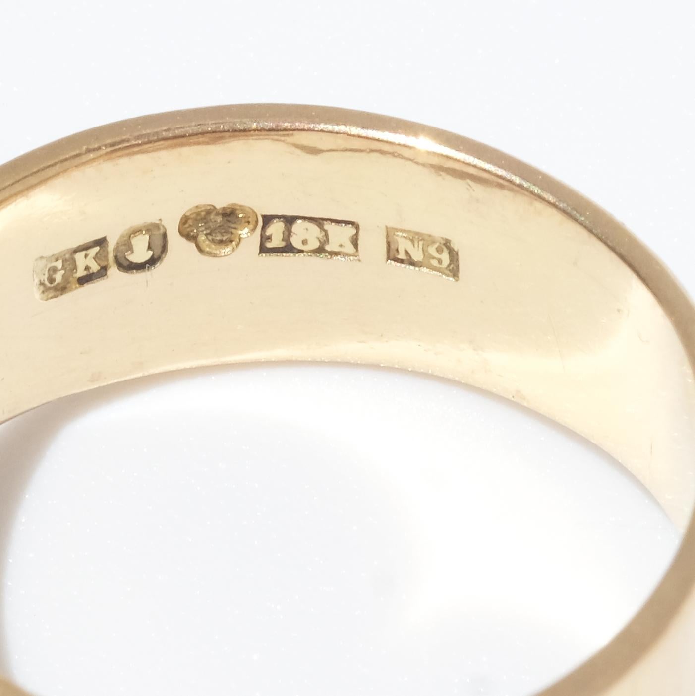 Brilliant Cut 18k Gold and Citrine Ring by Swedish Masters Ge-kå Smycken. Made Year, 1963