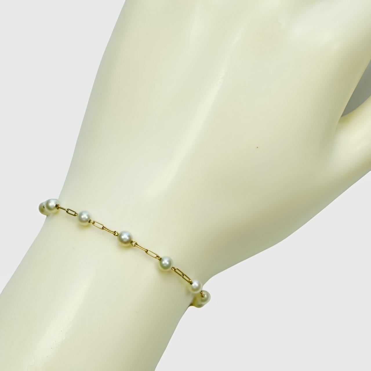 da uomo o donna Bracciale in oro 18K e perle coltivate in vendita