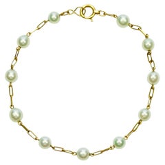 18K Gold and Cultured Pearl Bracelet