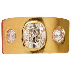 Bague jonc en or 18 carats et diamants