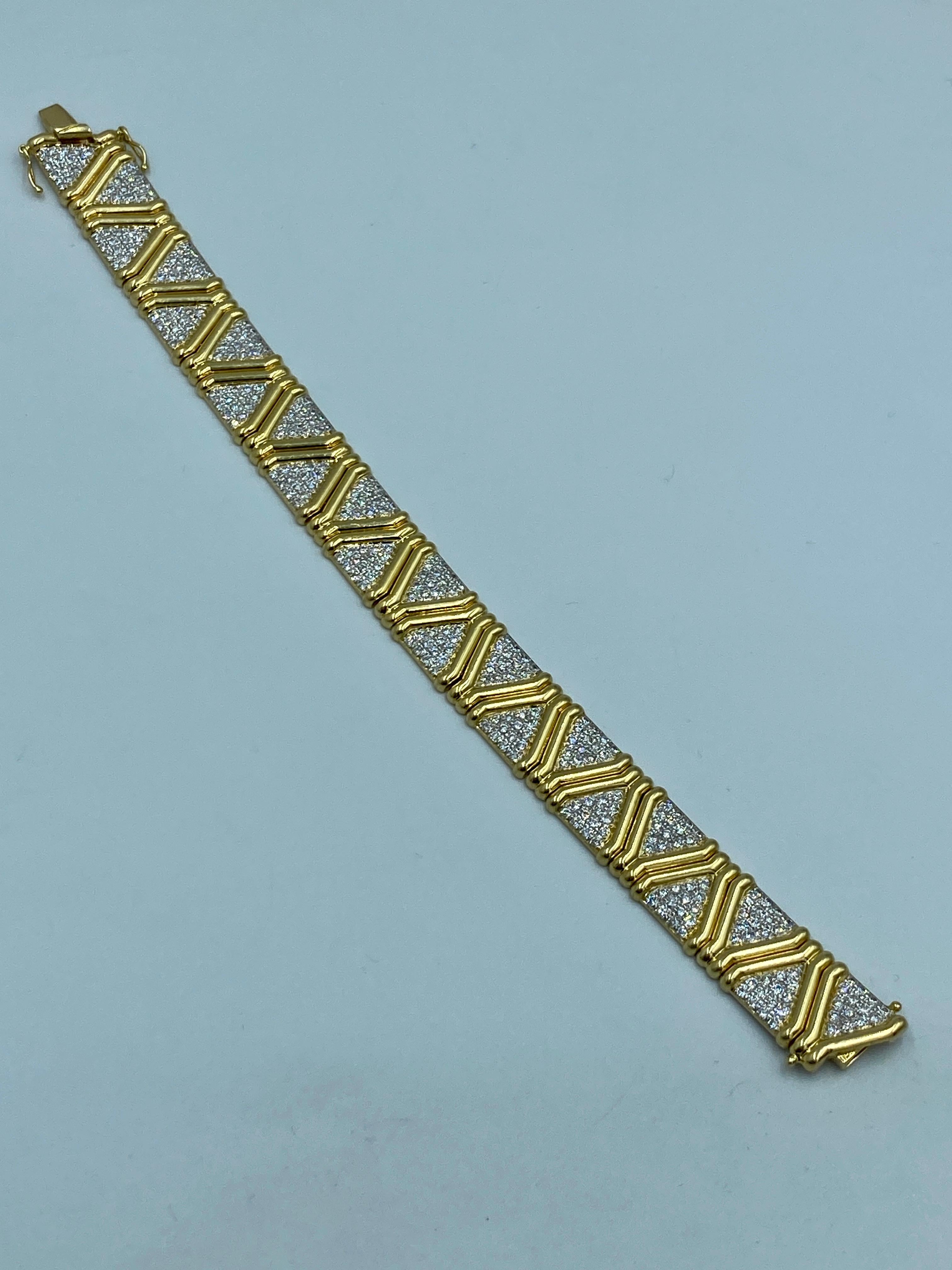 Bracelet en or 18k et diamants Unisexe en vente