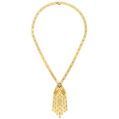 18 Karat Gold and Diamond Cascade Necklace