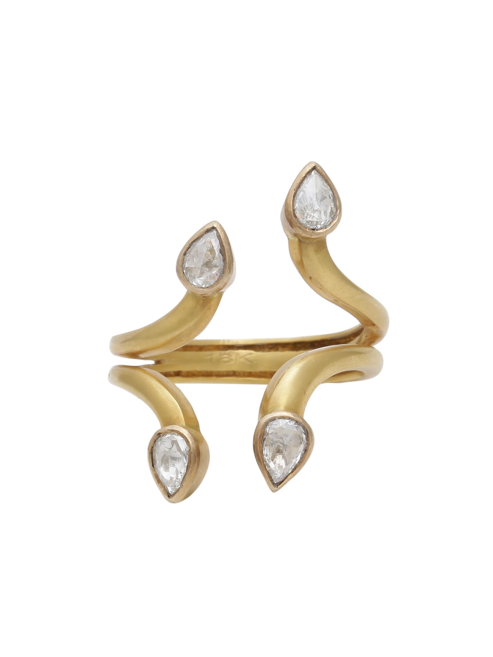 Modern 18 Karat Gold and Diamond Cocktail Ring For Sale