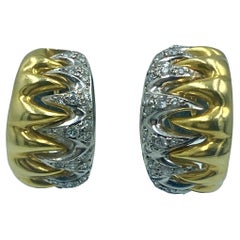 1980's 18k gold and diamond earrings