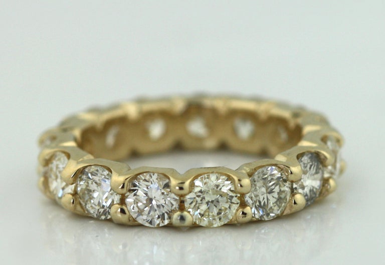 18K Gold and Diamond Eternity Band For Sale at 1stDibs