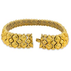 18K Gold and Diamond Large Wide Heavy Choker Necklace