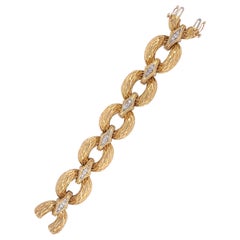 18k Gold and Diamond Link Bracelet