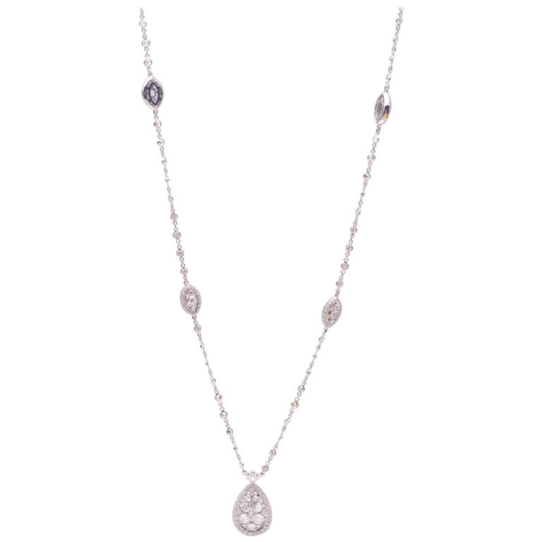 18k Gold And Diamond Necklace For Sale At 1stdibs