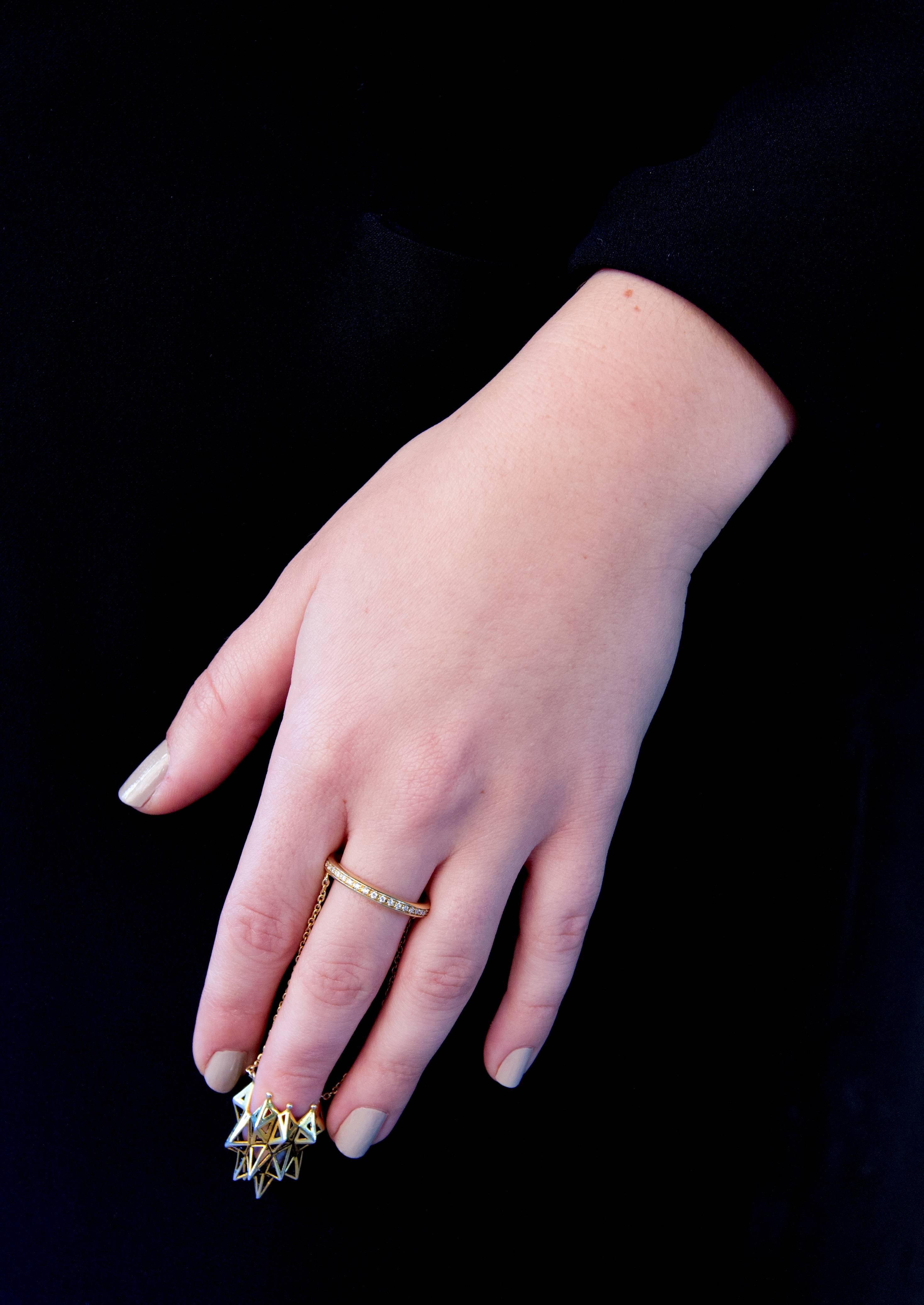 18 Karat Gold and Diamond Stella Thimble Ring For Sale 5
