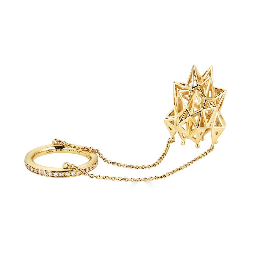 18 Karat Gold and Diamond Stella Thimble Ring For Sale 1
