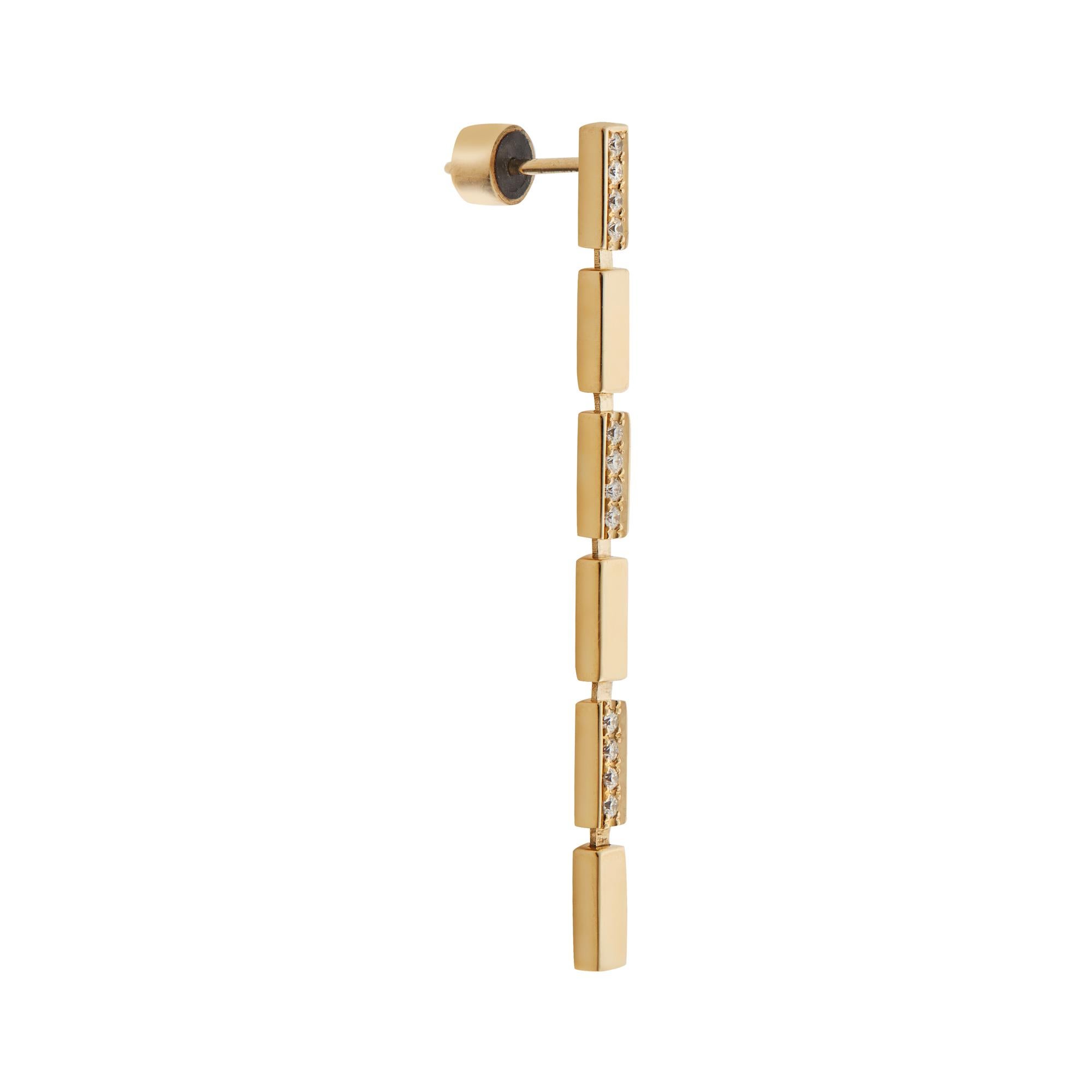 18 Karat Gold and Diamond Waterfall Earrings In New Condition For Sale In Athens, GR