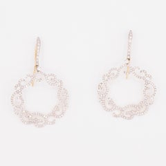 18 Karat Gold and Diamond Wreath Earrings