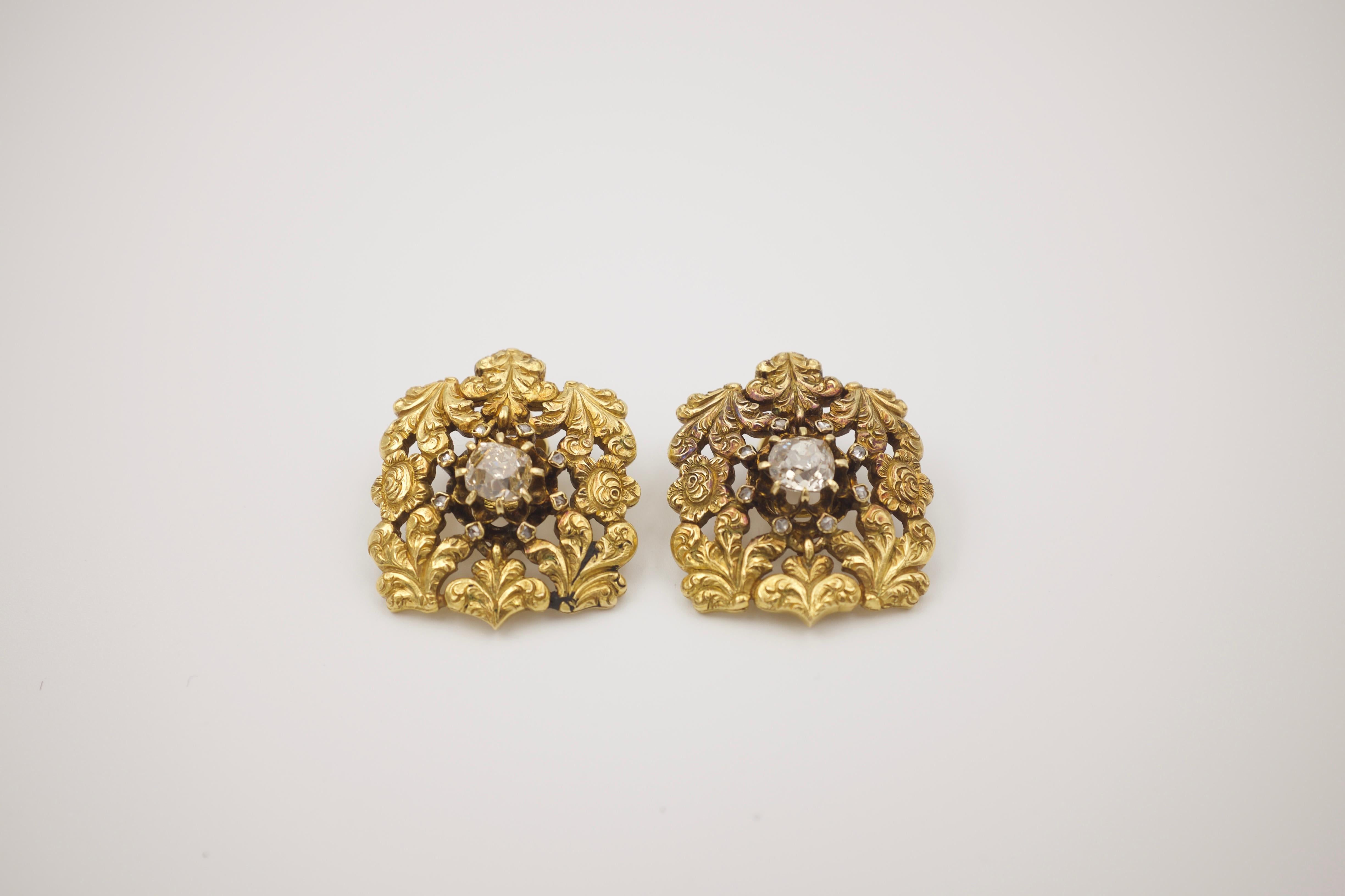 18 Karat Gold and Diamonds Original 1930s Buccellati Set In Excellent Condition For Sale In Miami Beach, FL
