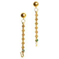 18 Karat Gold und Smaragd-Ohrhänger, indisch