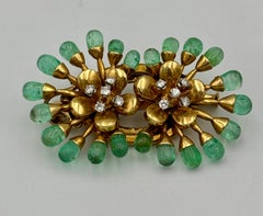 18k gold and emerald drop Lacloche brooch dated 1919