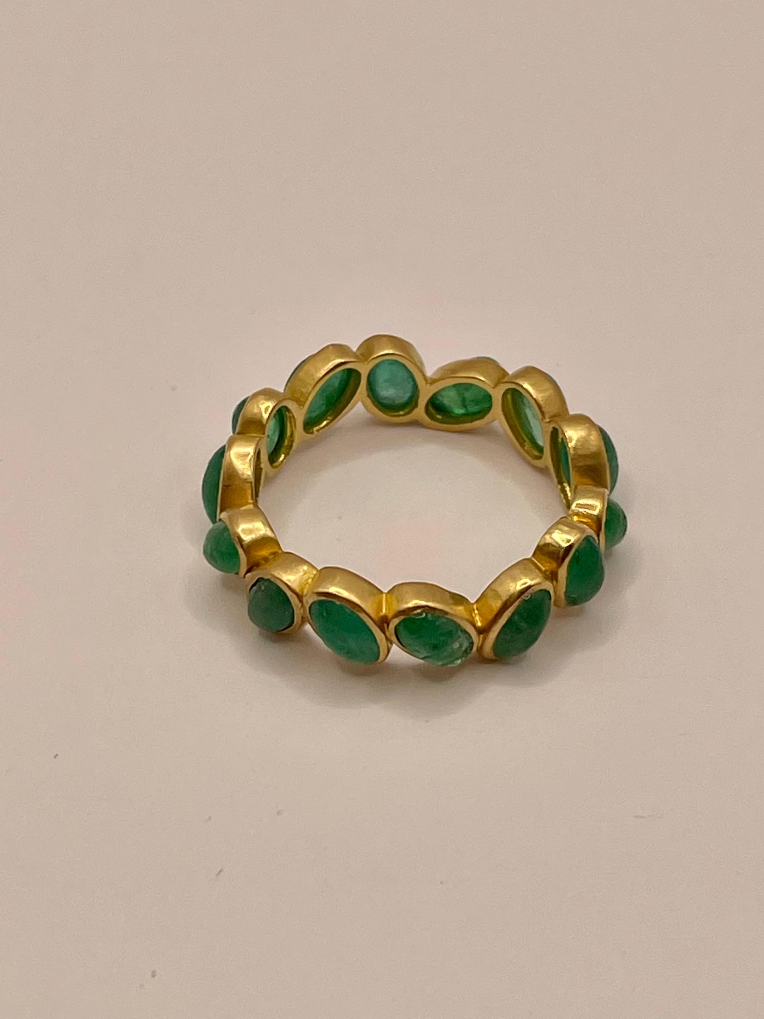 Women's 18k Gold and Emeralds Ring by Julia Shlovsky For Sale