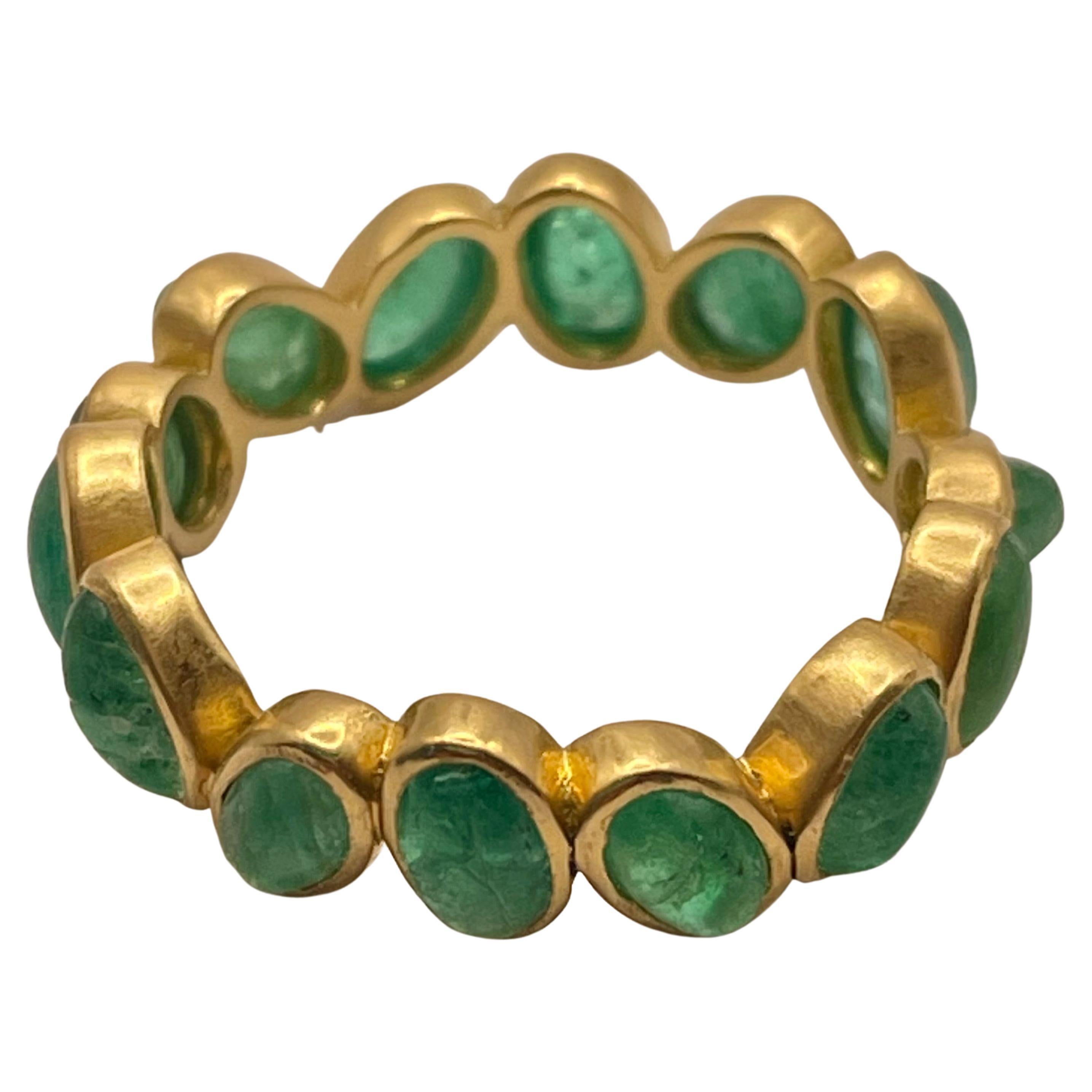 18k Gold and Emeralds Ring by Julia Shlovsky For Sale