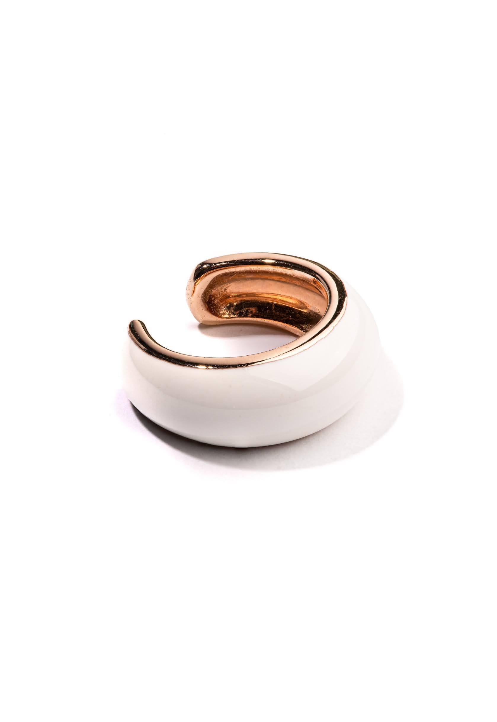 Women's or Men's 18K Gold and Enamel Ear Cuff For Sale