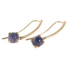 18k Gold and Iolite Earrings