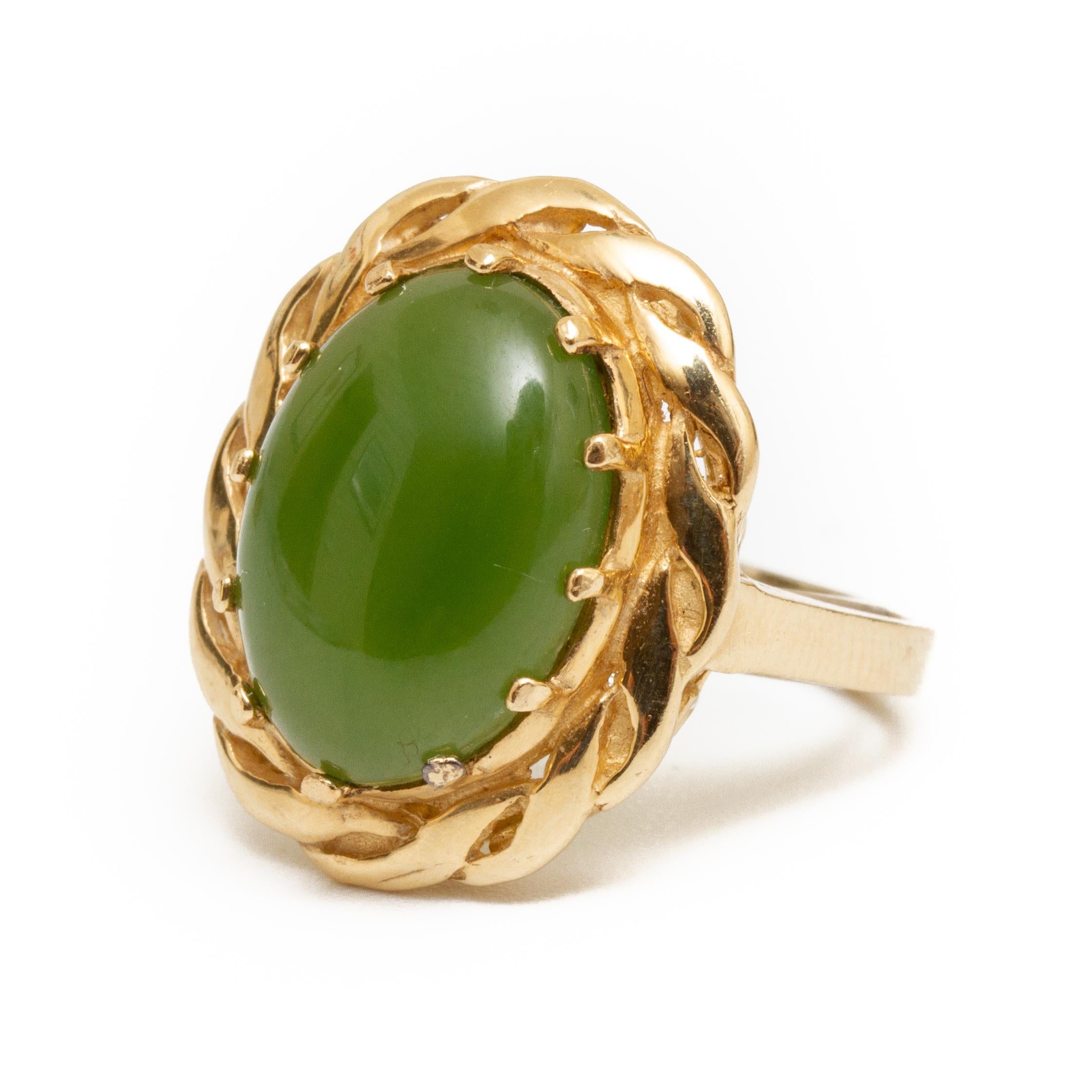 18k gold jade ring