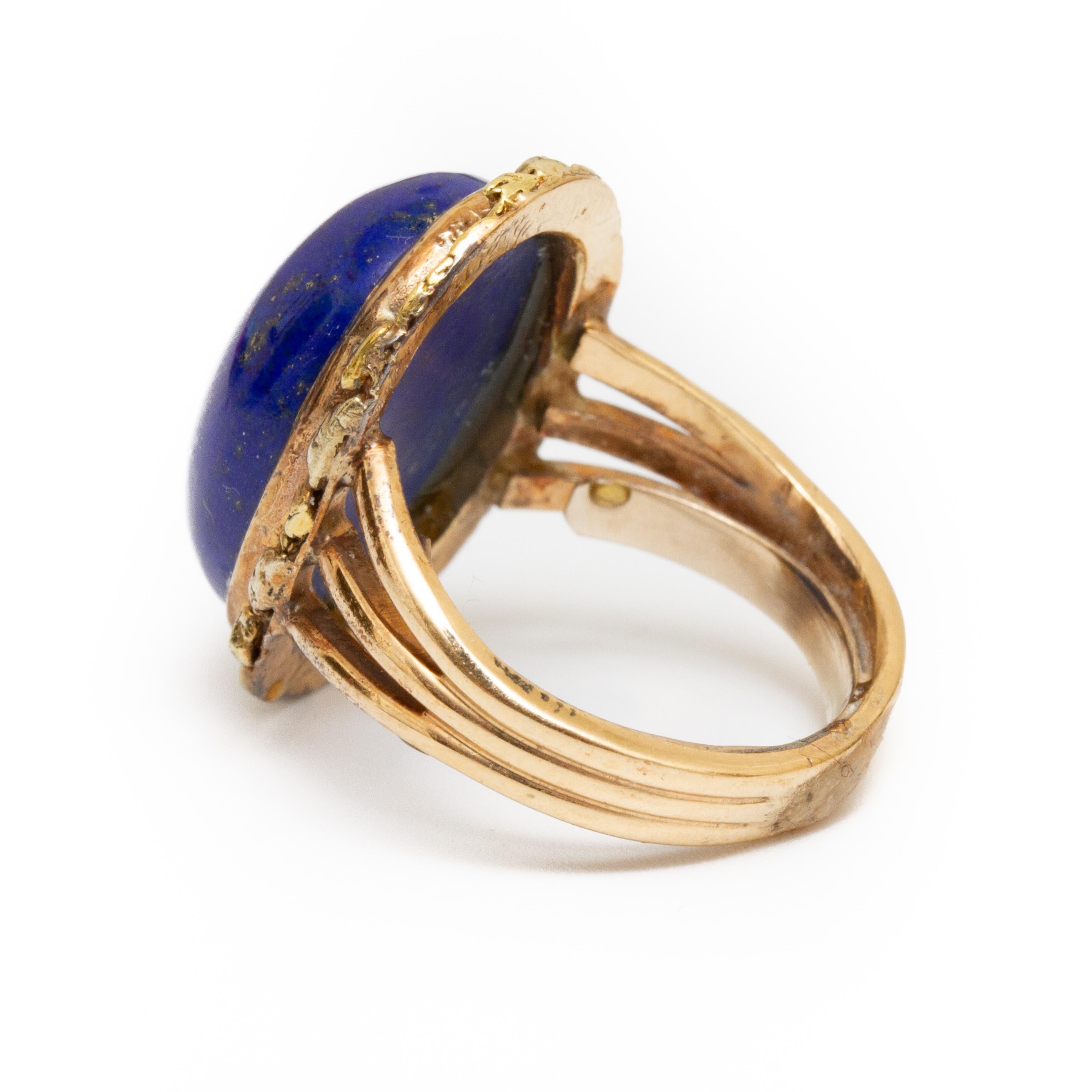 18k Gold and Lapis Lazuli Ring In Good Condition In Kingston, NY