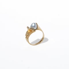 18K Gold and Pearl Ring by Lapponia “Birth of a Pearl” Made 1992