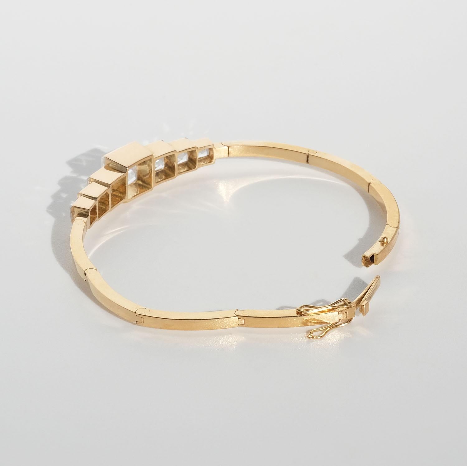 18k Gold and Rock Crystal Bracelet by Heribert Engelbert Made Year 1944 For Sale 1