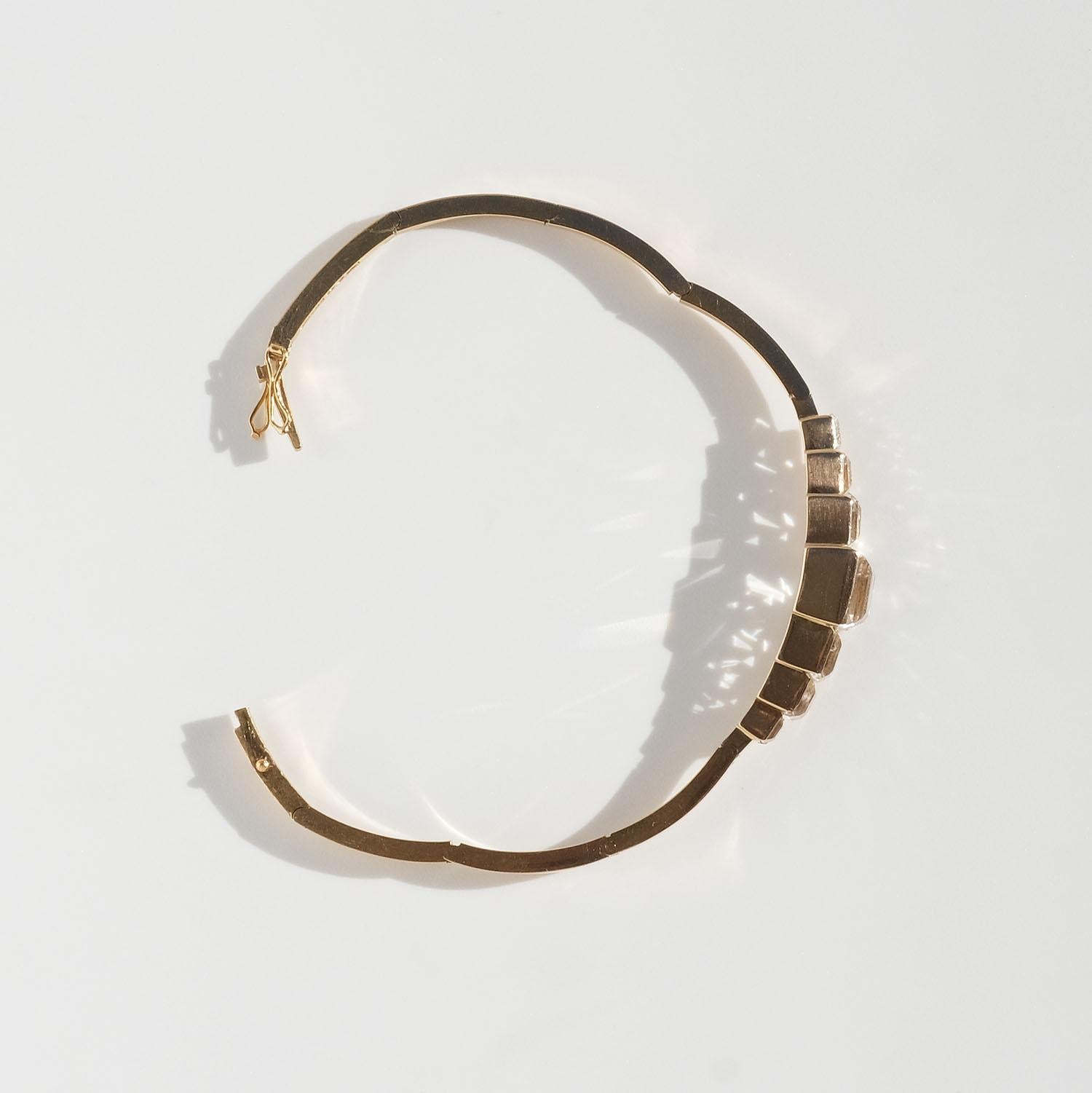 18k Gold and Rock Crystal Bracelet by Heribert Engelbert Made Year 1944 For Sale 3