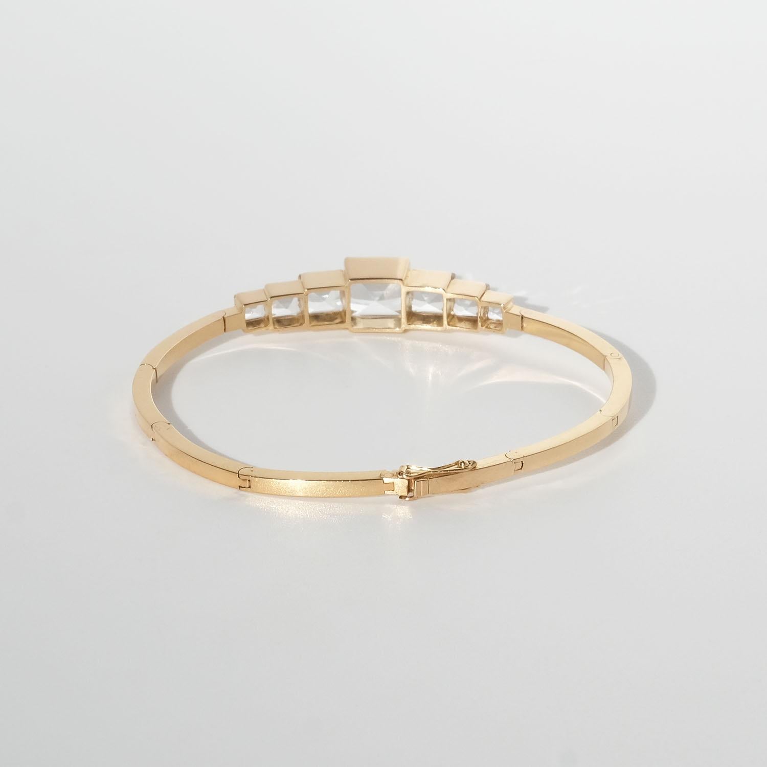 18k Gold and Rock Crystal Bracelet by Heribert Engelbert Made Year 1944 For Sale 4