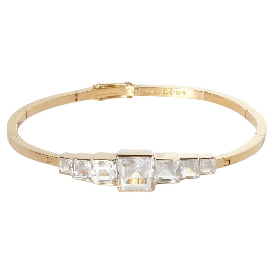 18k Gold and Rock Crystal Bracelet by Heribert Engelbert Made Year 1944